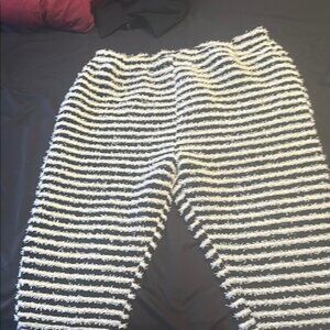 Plush black and white bottom